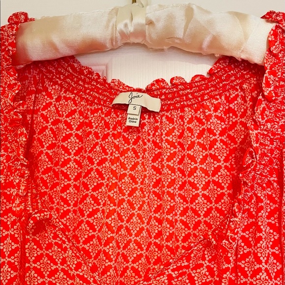 blouse Joie red coral gorgeous Like New - Picture 3 of 9